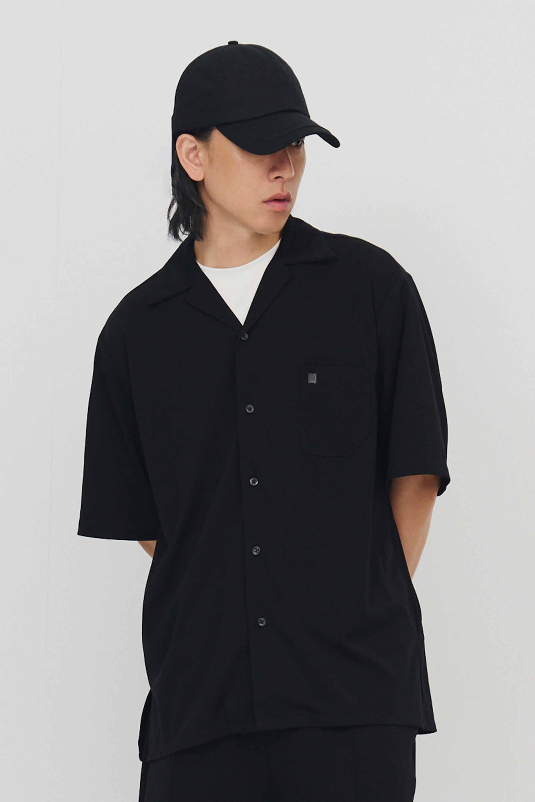 絲感短袖襯衫 Silk Halfsleeve - 經典黑 Black