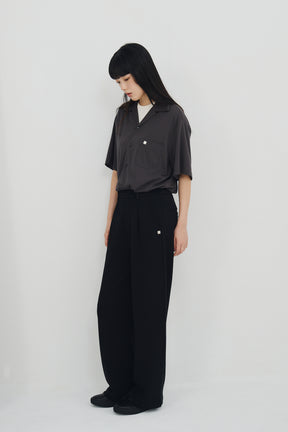 絲感短袖襯衫 Silk Halfsleeve - 暗夜灰 Dark Gray