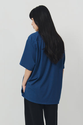 絲感短袖襯衫 Silk Halfsleeve - 深海藍 Blue