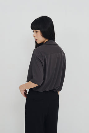 絲感短袖襯衫 Silk Halfsleeve - 暗夜灰 Dark Gray