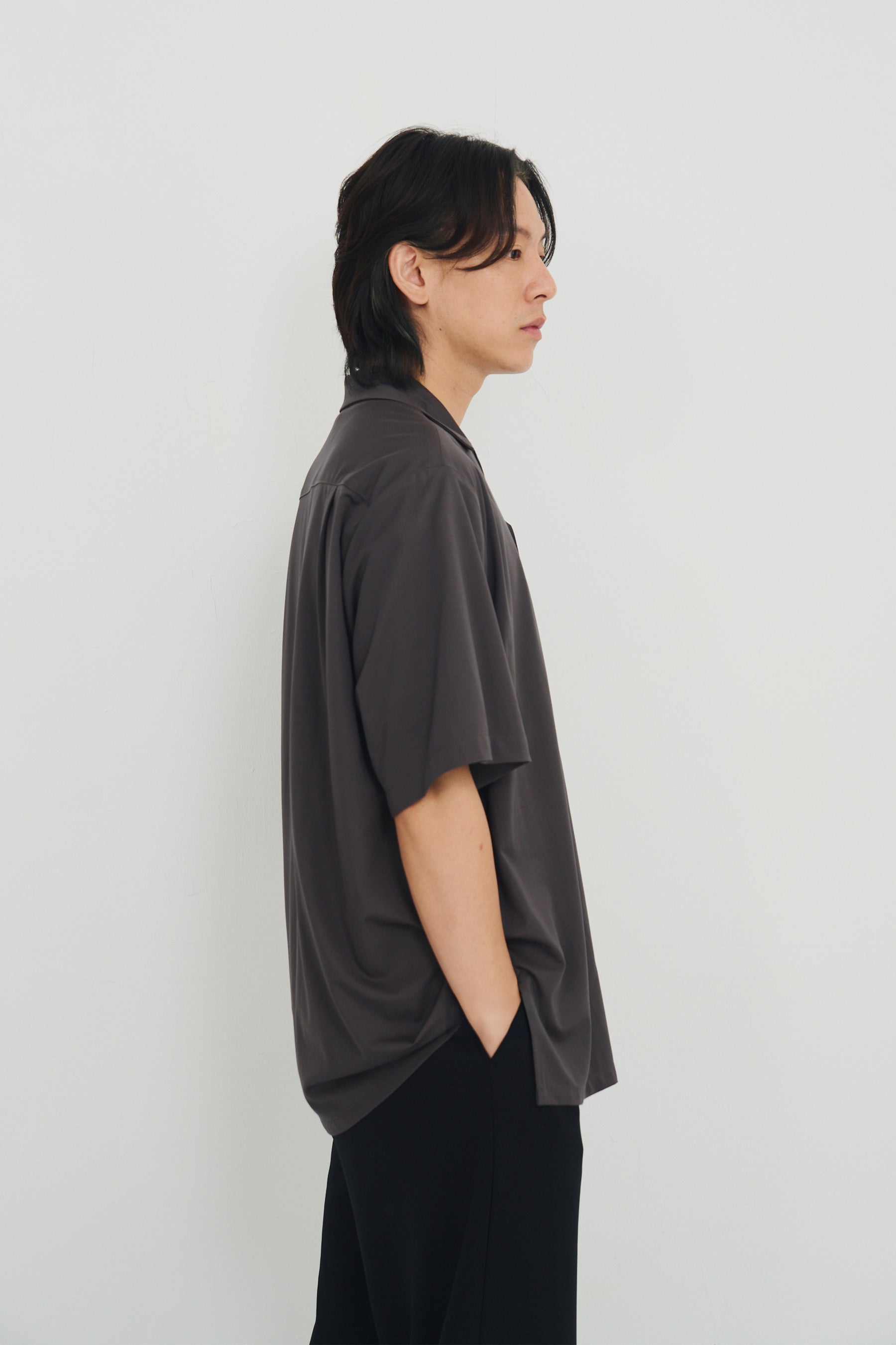 絲感短袖襯衫 Silk Halfsleeve - 暗夜灰 Dark Gray