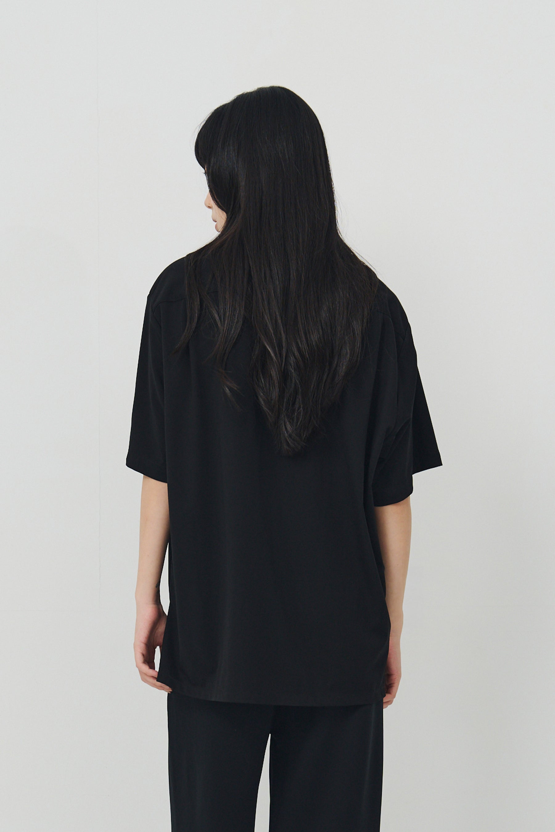 絲感短袖襯衫 Silk Halfsleeve - 經典黑 Black