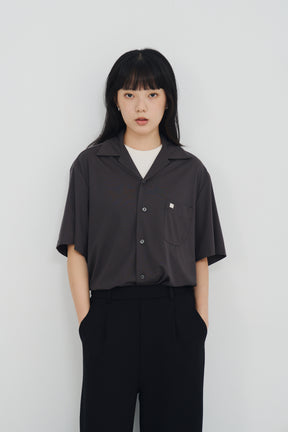 絲感短袖襯衫 Silk Halfsleeve - 暗夜灰 Dark Gray