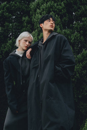 防潑水恆溫長版外套 Ti Coating Trench Coat - 經典黑 Black