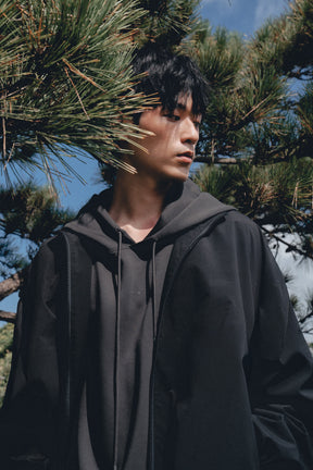 防潑水恆溫長版外套 Ti Coating Trench Coat - 經典黑 Black