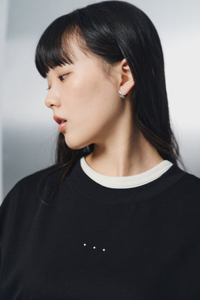 冰膚液態棉三點短T Tri-dots Liquid Tee - 暗夜黑 Black