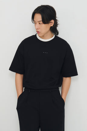 冰膚液態棉三點短T Tri-dots Liquid Tee - 暗夜黑 Black