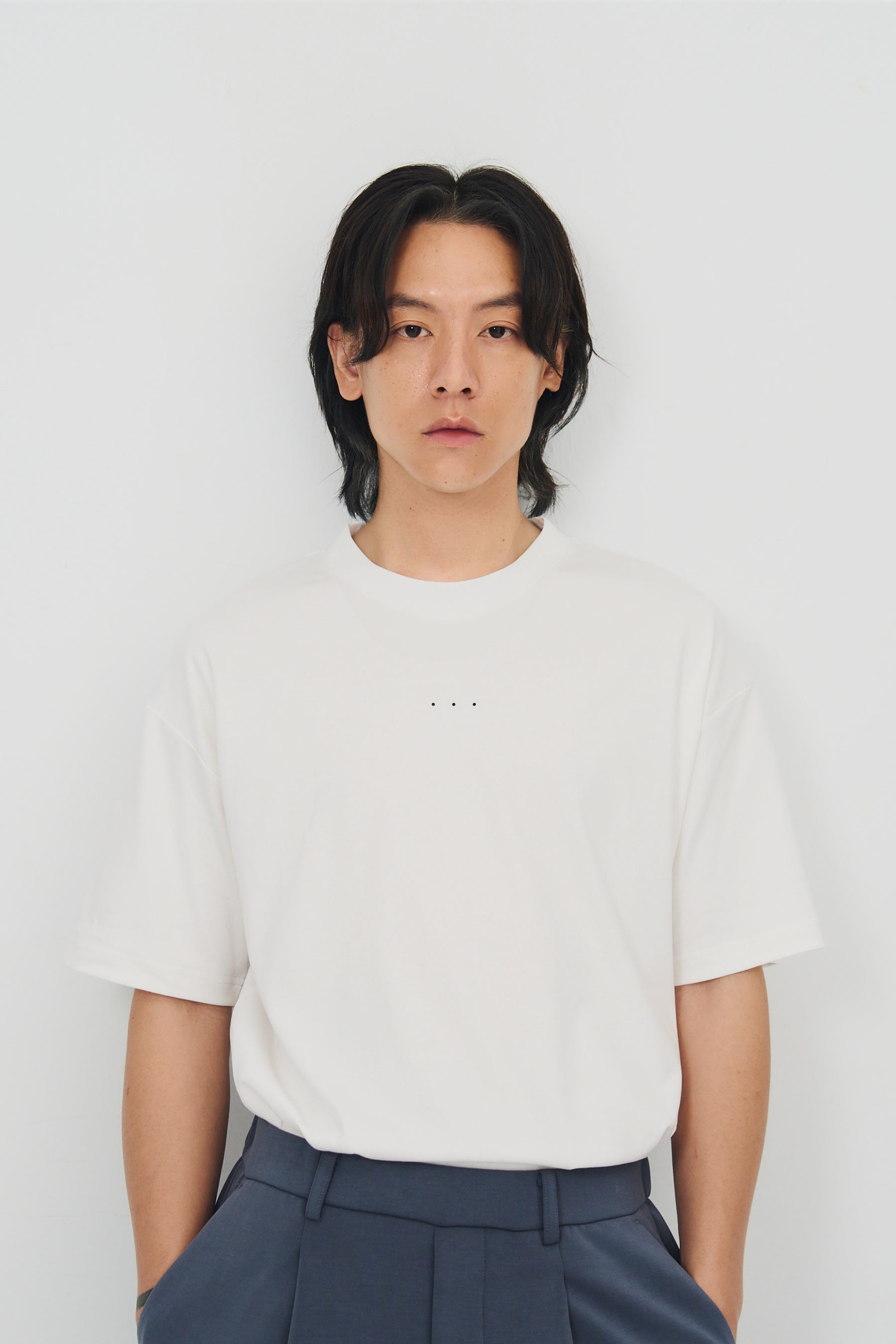 冰膚液態棉三點短T Tri-dots Liquid Tee - 純淨白 White