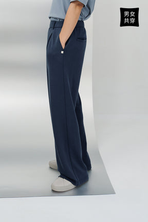 柔膚空氣長寬褲 Tenderism Trousers - 藏青色 Navy