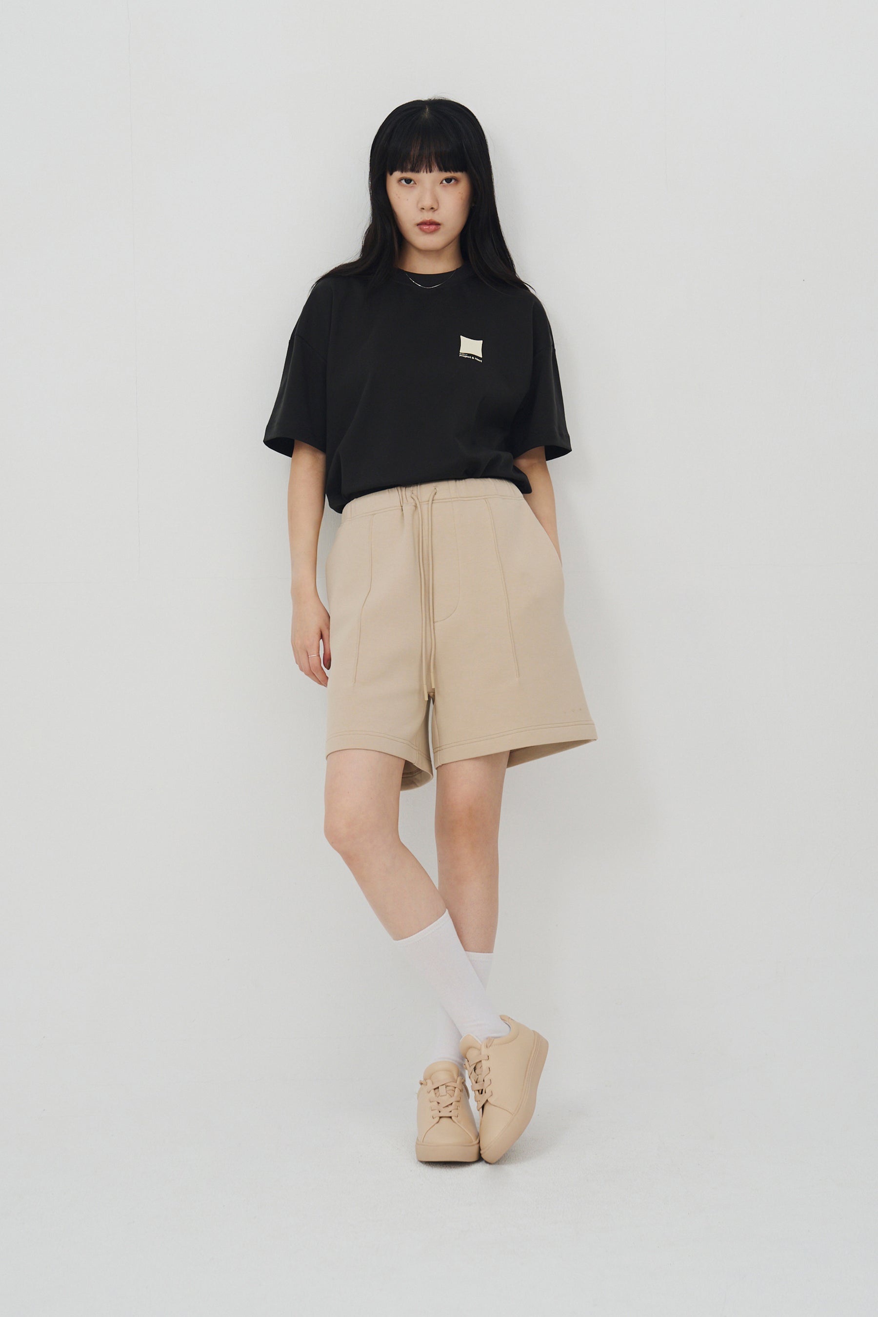 冰膚液態棉抓褶短褲 Tri-dots Liquid Shorts - 棕褐色 Taupe