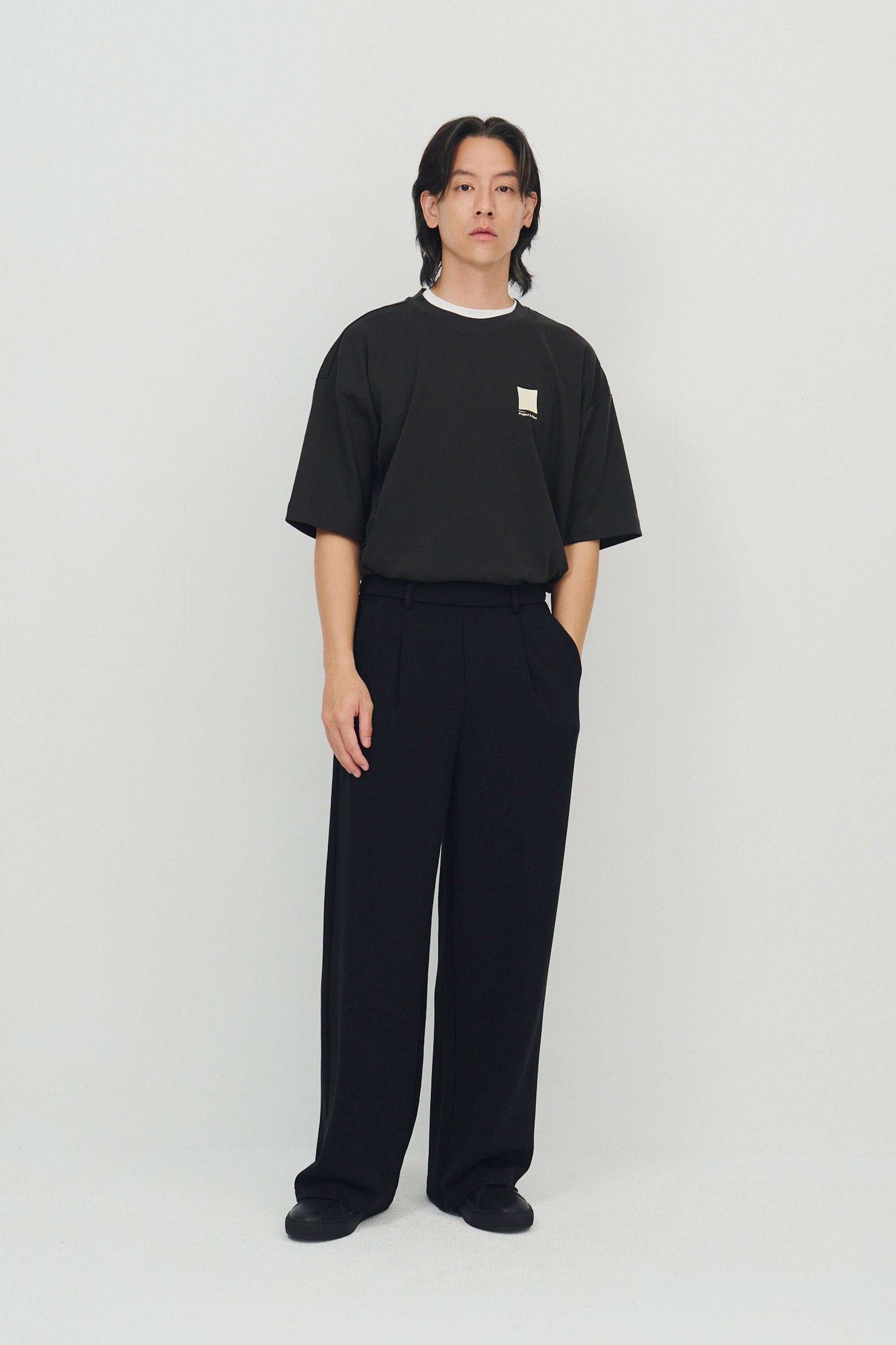 柔膚空氣長寬褲 Tenderism Trousers - 經典黑 Black