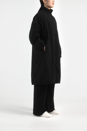 防潑水恆溫長版外套 Ti Coating Trench Coat - 經典黑 Black
