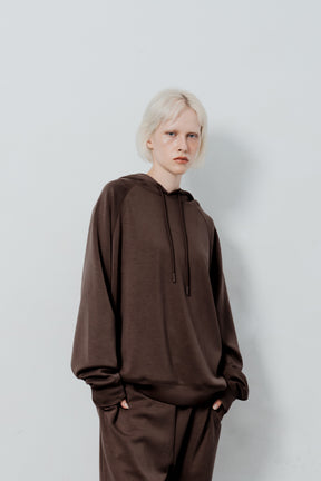 柔膚三點帽T Tenderism Tri-dots Hoodie - 可可棕 Cocoa Brown