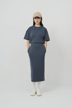 柔膚中長裙 Tenderism Midi Skirt - 藍霧灰 Dove Gray