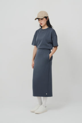 柔膚中長裙 Tenderism Midi Skirt - 藍霧灰 Dove Gray