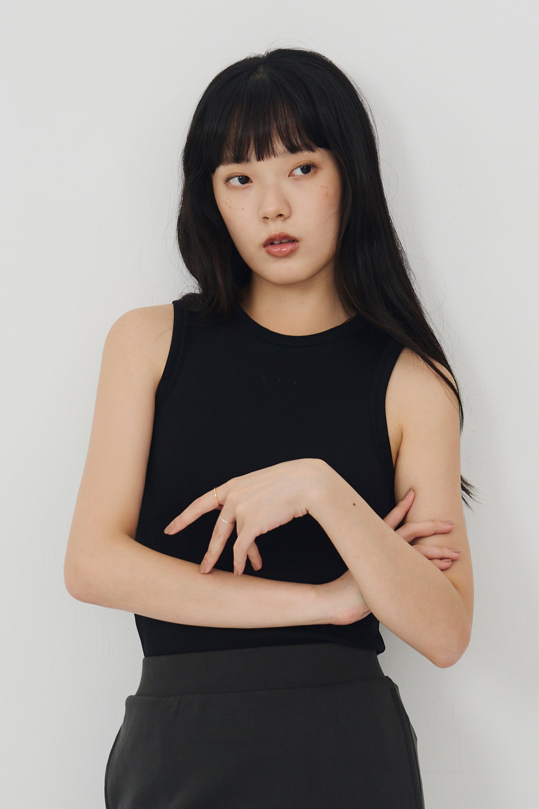 柔膚挖洞背心 Tenderism Tank Top - 經典黑 Black