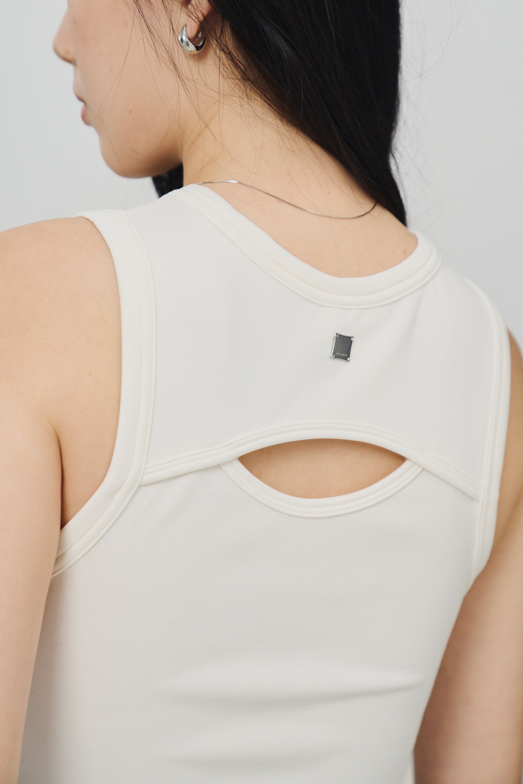 柔膚挖洞背心 Tenderism Tank Top - 經典白 White