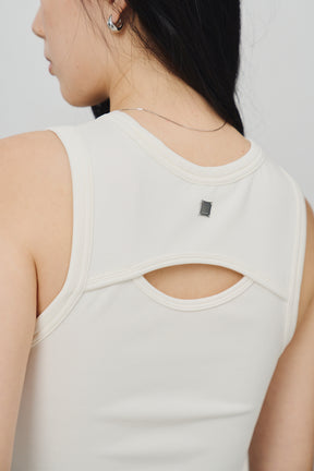 柔膚挖洞背心 Tenderism Tank Top - 經典白 White
