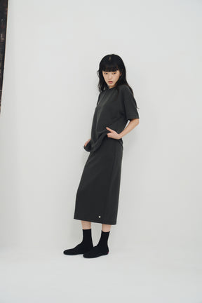 柔膚中長裙 Tenderism Midi Skirt - 隕石灰 Shaded Gray