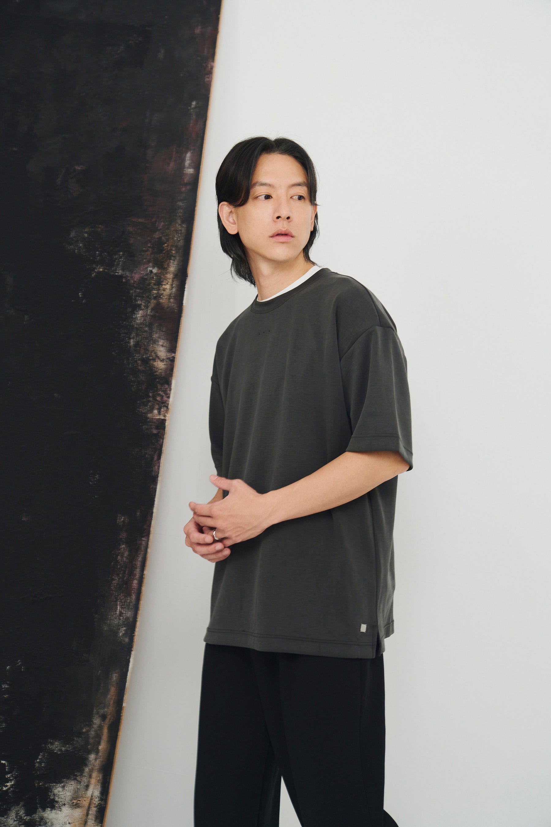 柔膚三點短T Tenderism Tri-dots Tee - 隕石灰 Shaded Gray