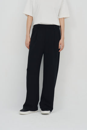 柔膚空氣長寬褲 Tenderism Trousers - 經典黑 Black