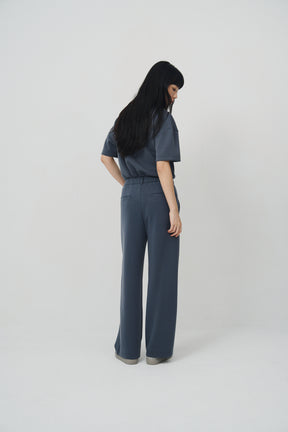 柔膚空氣長寬褲 Tenderism Trousers - 藍霧灰 Dove Gray
