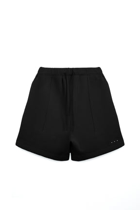 冰膚液態棉抓褶短褲 Tri-dots Liquid Shorts - 暗夜黑 Black