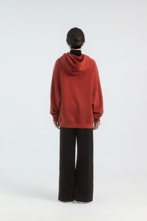 柔膚三點帽T Tenderism Tri-dots Hoodie - 晨曦紅 Sunrise Red