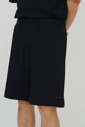冰膚液態棉抓褶短褲 Tri-dots Liquid Shorts - 暗夜黑 Black