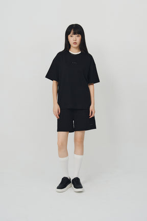 冰膚液態棉抓褶短褲 Tri-dots Liquid Shorts - 暗夜黑 Black