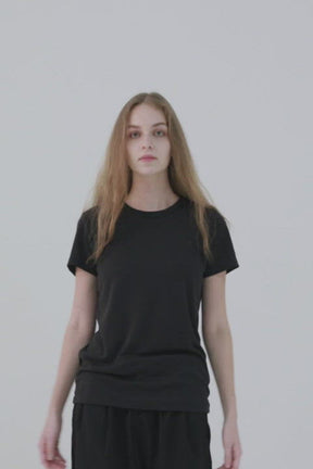 透氣抗菌和紙T Papier Tee - 經典黑 Black Women